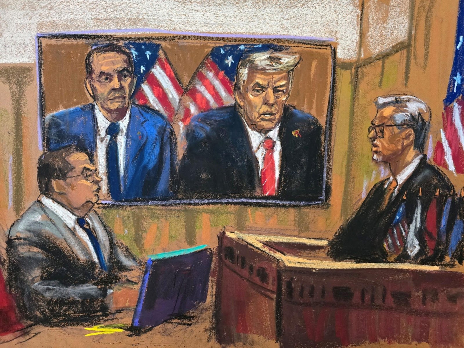 Photo: The Judge of the State of New York Juan Merchan sentences, President -elect Donald Trump, since he appears remotely with his lawyer Todd Blanche for a sentence hearing in the New York Criminal Court in New York City, on January 10, 2025.