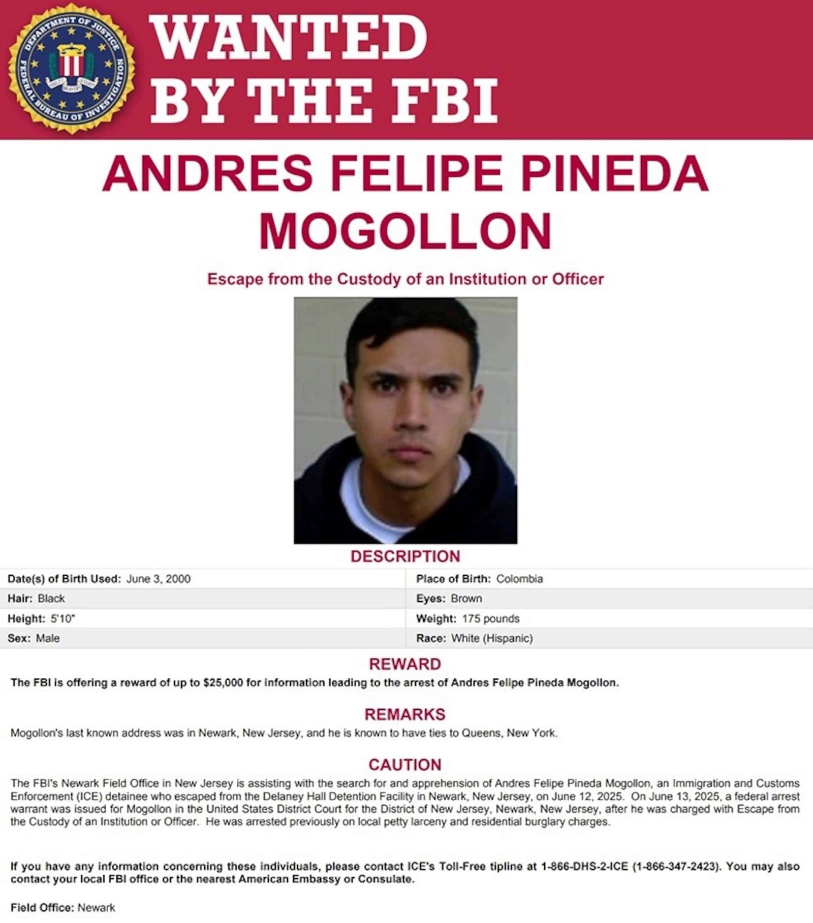 Only 1 detainee who escaped from the New Jersey ice installation remains in general: FBI